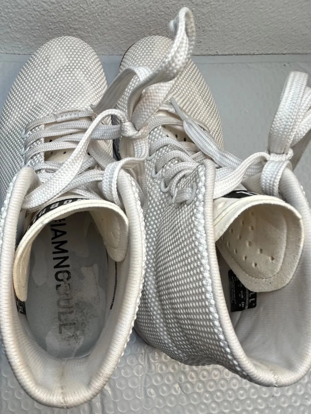 NOBULL Outwork High Top Shoes White Grey SuperFabric CrossFit Gym Mens Size 7